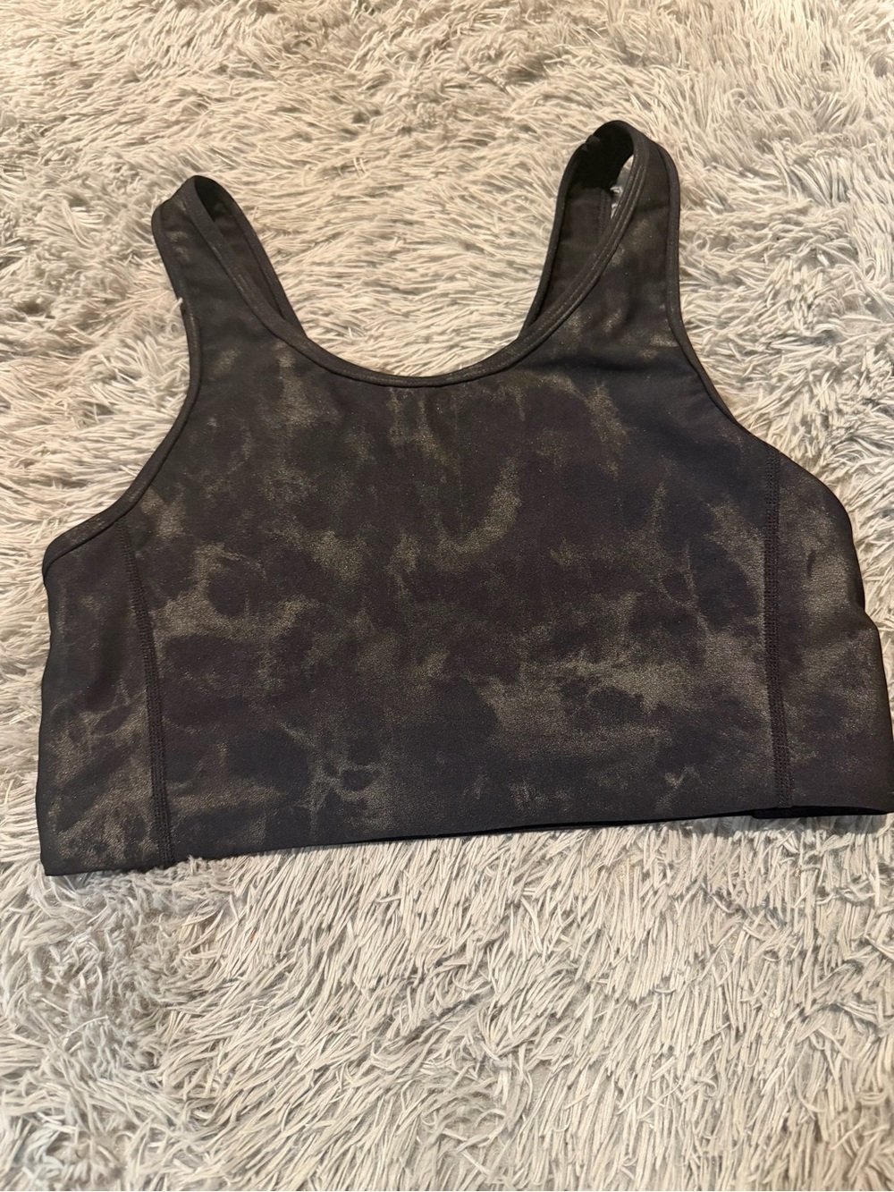 PQ Swim Black Marble-Print Sports Bodysuit Top
